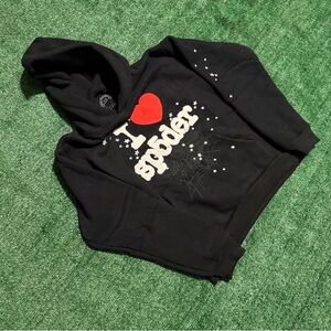 Black Hoodie with Heart Design